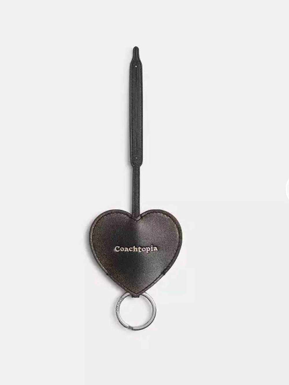 Coachtopia/Coach Black Brown Heart Keychain Strap